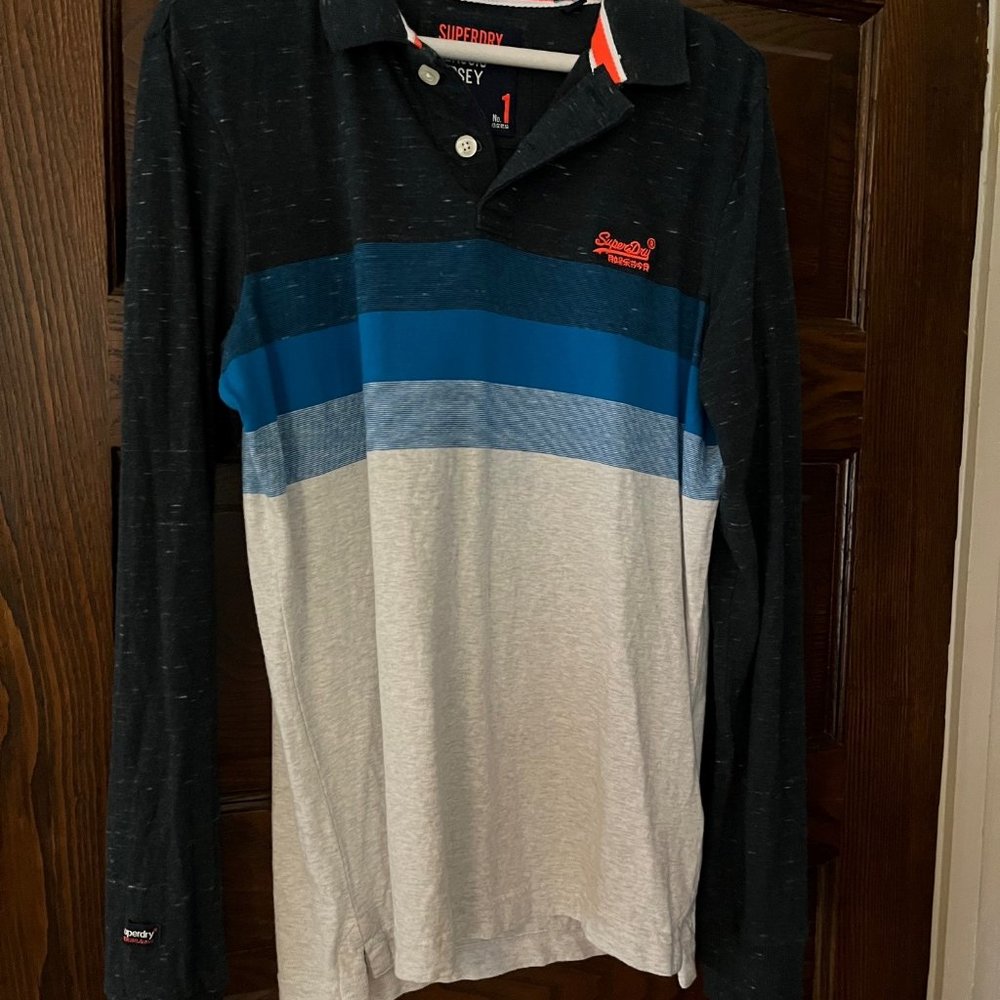 Mens SuperDry Long sleeve polo- size M